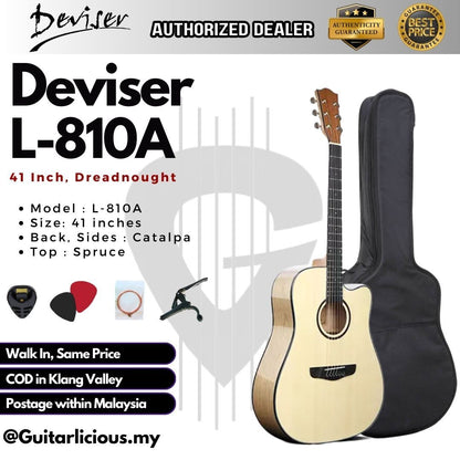 Deviser 41 inch Acoustic Guitar - All Natural ( L-810A / L810A / L 810 / L-810 )