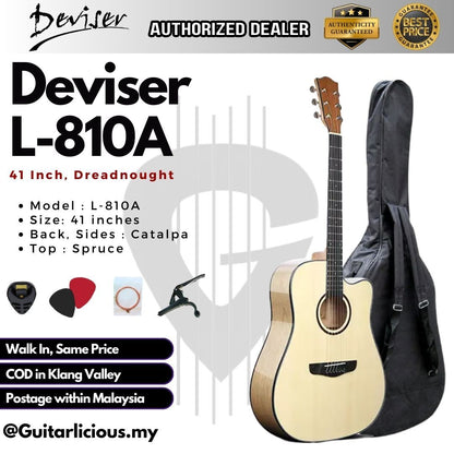 Deviser 41 inch Acoustic Guitar - All Natural ( L-810A / L810A / L 810 / L-810 )