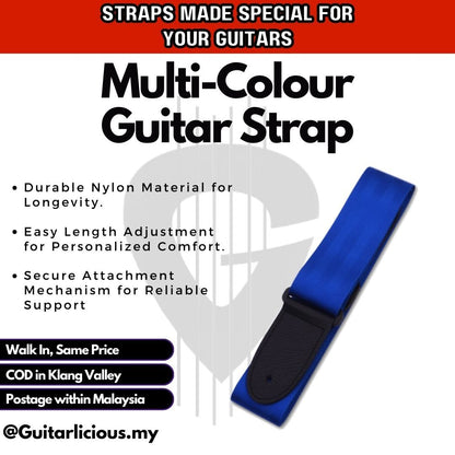 Guitar Strap (Solid Color) for Electric, Acoustic & Bass Guitar (S309A-G)