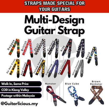 Guitar Strap (Design) for Electric, Acoustic & Bass Guitar