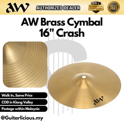 AW Brass Cymbal with Dotting Hihat / Crash / Splash ( 10inch / 14 inch / 16inch )