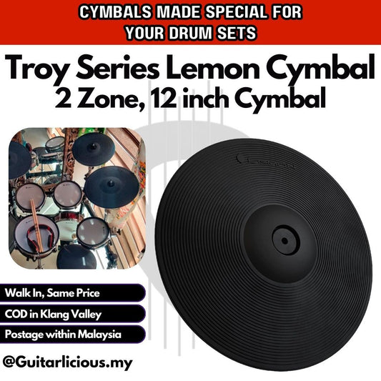 Lemon Cymbal (Troy Series) - 360 degree, Cymbal with Choke (Suitable for all Digital Drums) - 9 / 12 / 13 / 15 / 18 inch