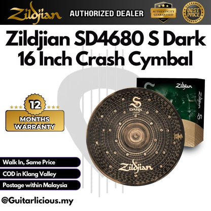 Zildjian SD4680 S Dark Cymbal Pack - 14" Hi-hats, 16" Crash, 18" Crash, 20" Ride ( S-Dark / ZILSD4680 )