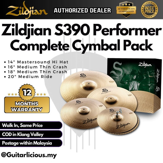 Zildjian S390 Performer Cymbal Set- 14" Hi-hats, 16" Crash, 18" Crash, 20" Ride ( ZILS390 / S-390 )