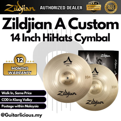 Zildjian A20579-11 A Custom Box Set - 14" Hi-hats, 16" Crash, 18" Crash, 20" Ride ( ZILA20579-11 / LA20579 / A-Custom )