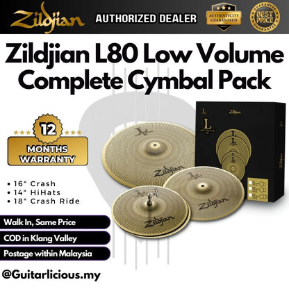 Zildjian L80 Low Volume LV468 Box Set - 14inch Hi-hats, 16inchCrash, 18inch Crash Ride - ZILLV468