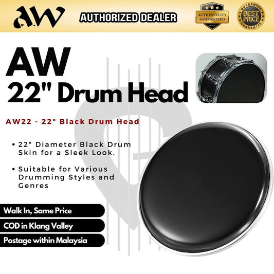 AW 22 inch Black Drum Skin / Drum Head ( AW22 / AW 22 / AW-22 )