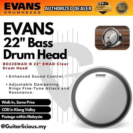 Evans BD22EMAD-B 22inch EMAD Clear - Bass Drum / Drum Skin / Drum head