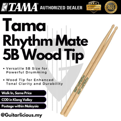 Tama Rhythm Mate Drumsticks Wood Tip - Drum Sticks ( 5A / 5B / 7A )