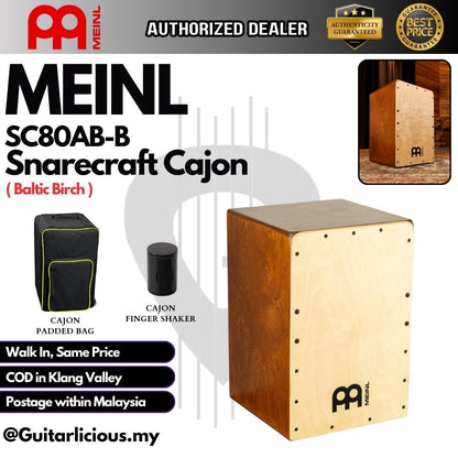 MEINL Percussion SC80AB-B Snarecraft Cajon, Baltic Birch ( SC80ABB / SC 80AB )