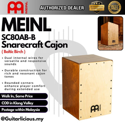 MEINL Percussion SC80AB-B Snarecraft Cajon, Baltic Birch ( SC80ABB / SC 80AB )