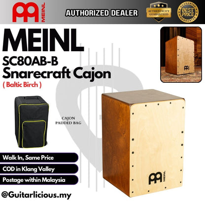 MEINL Percussion SC80AB-B Snarecraft Cajon, Baltic Birch ( SC80ABB / SC 80AB )