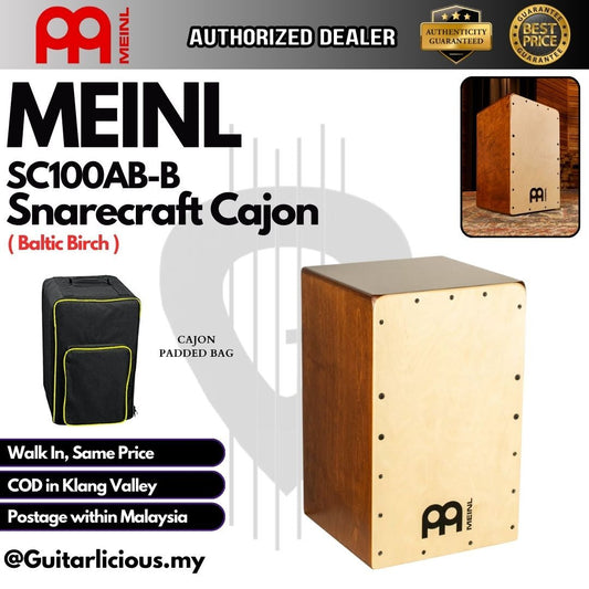 MEINL Percussion SC100AB-B Snarecraft Cajon, Baltic Birch ( SC100ABB / SC 100AB )