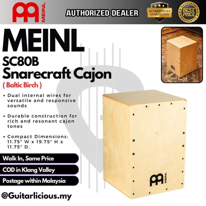 MEINL Percussion SC80B Snarecraft Cajon, Baltic Birch ( SC80-B