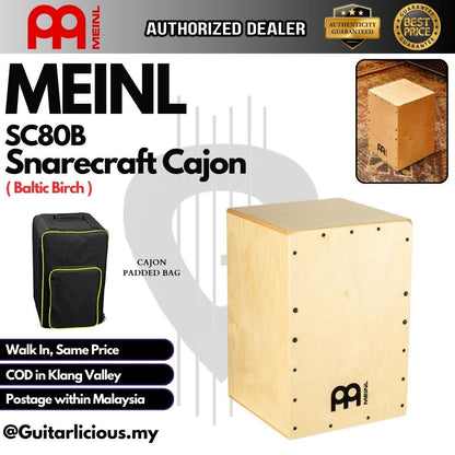 MEINL Percussion SC80B Snarecraft Cajon, Baltic Birch ( SC80-B
