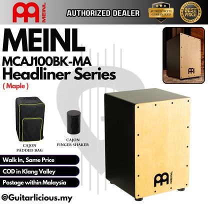 MEINL Percussion MCAJ100BK-MA Headliner Series Snare Cajon, Maple ( MCAJ-100BK-MA )