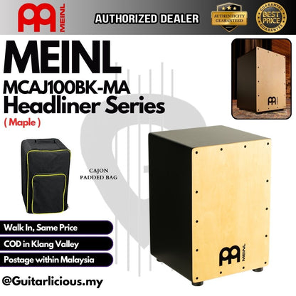 MEINL Percussion MCAJ100BK-MA Headliner Series Snare Cajon, Maple ( MCAJ-100BK-MA )