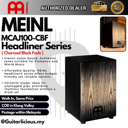 MEINL Percussion MCAJ100-CBF Headliner Series Snare Cajon, Charcoal Black Fade ( MCAJ-100-CBF )