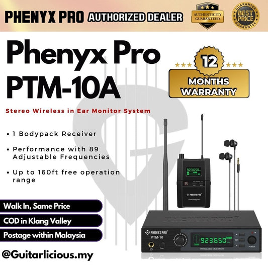 Phenyx Pro Best Budget Wireless PTM-10A Stereo Wireless in Ear Monitor System ( PTM10 / PTM-10 )