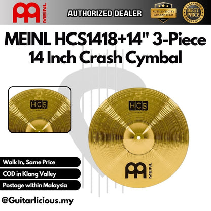 MEINL Cymbals HCS Basic Cymbal Set (14" HiHat, 14" Crash, 18" Crash Ride ) / HCS 141418 / HCS1418+14