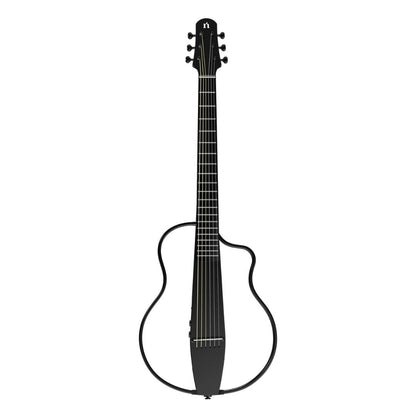 Natasha NBSG Steel String Silent Smart Guitar (with apps Control, and Free Wireless Transmitter & Receiver) - Black
