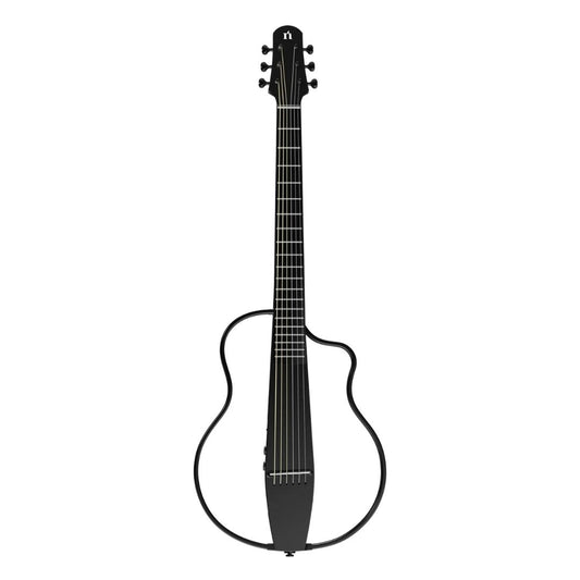 Natasha NBSG Steel String Silent Smart Guitar (with apps Control, and Free Wireless Transmitter & Receiver) - Black