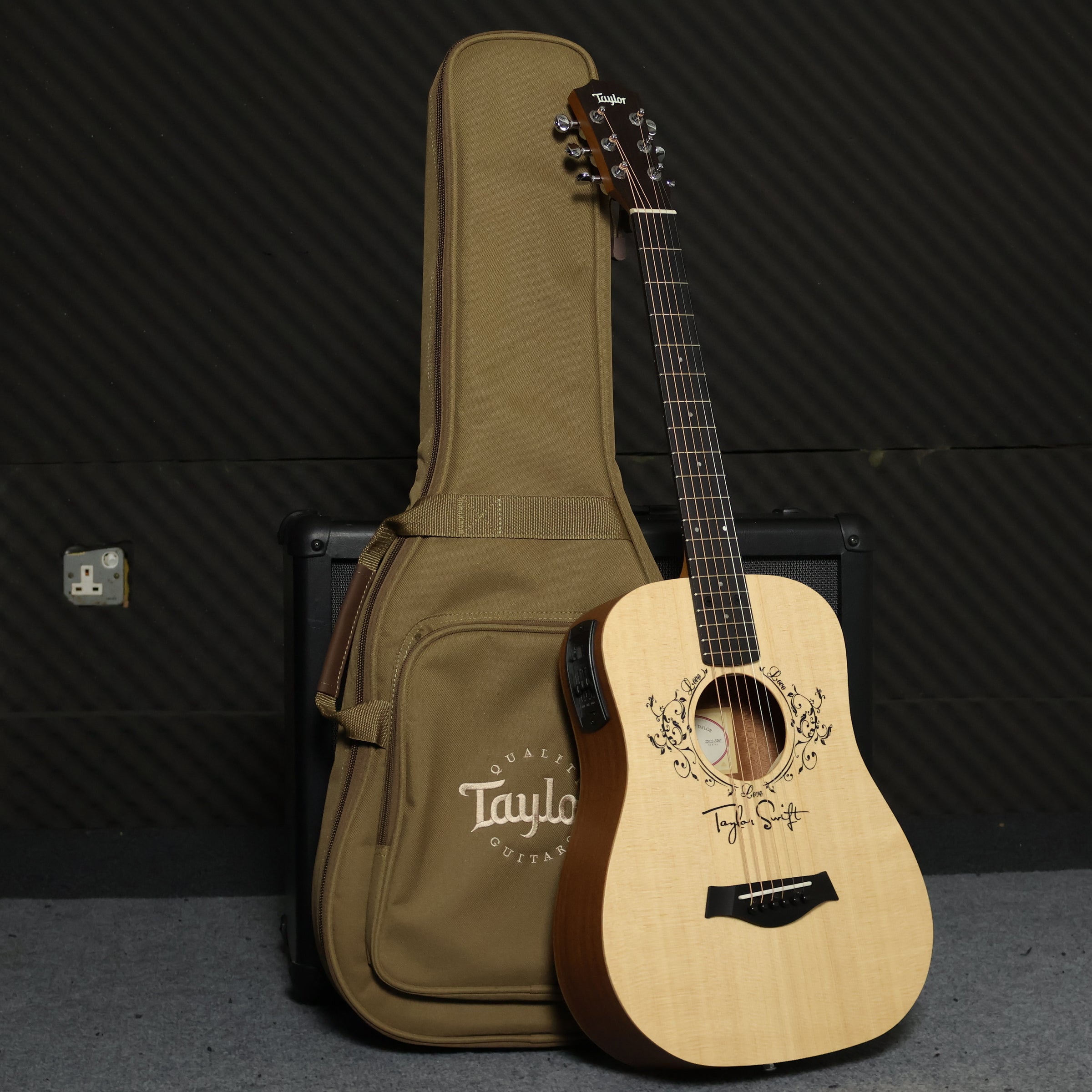 Taylor Swift Signature TAYLOR Baby Taylor-E 3/4 Mini Acoustic Guitar w –  GUITARLICIOUS