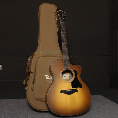 Taylor 114ce Grand Auditorium Acoustic Guitar w/Bag, Sunburst Top ( 114-CE / 114CE-SB-WAL )