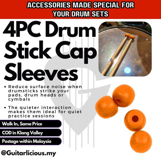 4pcs Silicone Drum Stick Head Rubber Sleeve Caps to Mute, Damper and Silent practice / Drumstick Caps