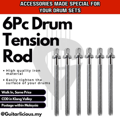 ZSROD Drum Tension Rod / Screw Nuts 2.3 inch / 2.8 inch / 4.0 inch / 4.3 inch (6 piece)