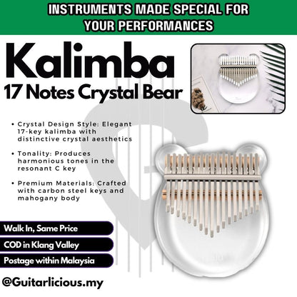 Kalimba 17 notes Crystal Design - Bear (RCStromm)