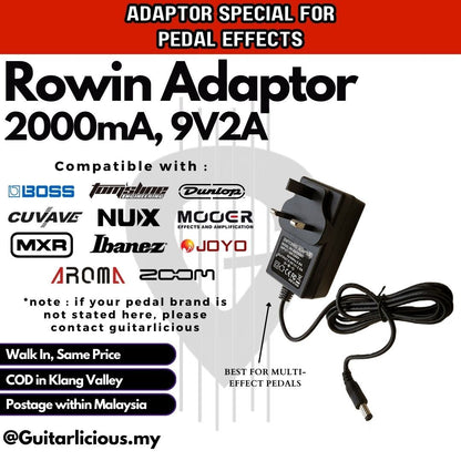 Power Supply Adapter Guitar Effect Pedal 9V AC/DC For Joyo / Boss / Nux / Dunlop / Zoom / MXR / Cuvave / ibanez / Mooer