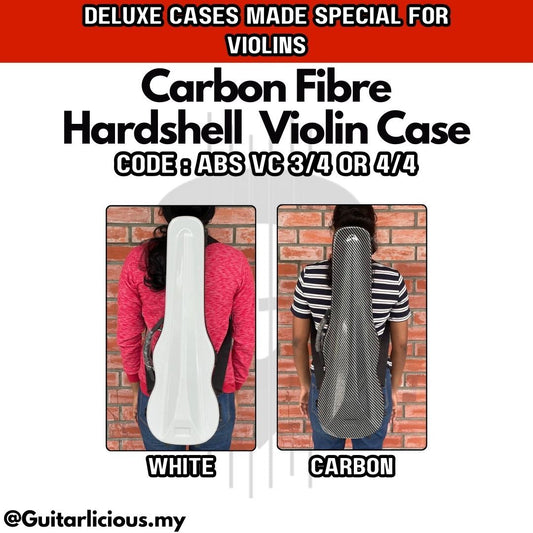 Premium Carbon Fiber Hardshell Violin Case with build in Humidity Meter for 3/4 and 4/4 Violin