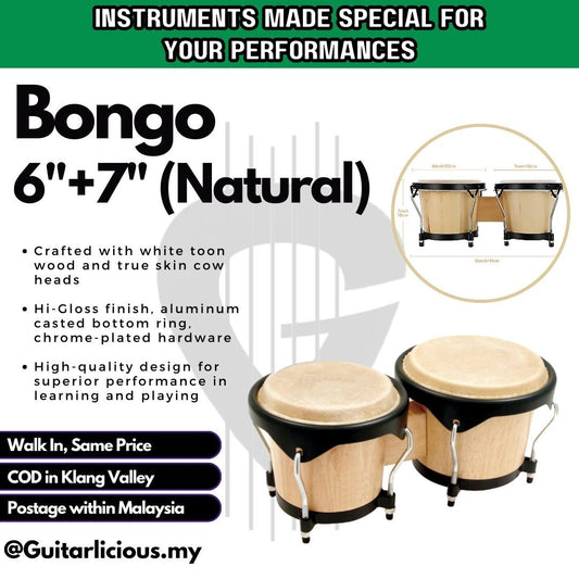 Bongos 6” + 7”, Natural - (Bongo / FLT-105F)