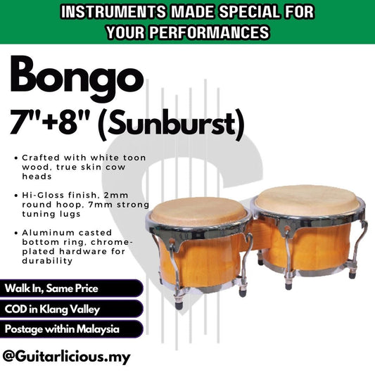 Bongos 7” + 8”, Sunburst- (Bongo / FLT-102S)