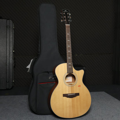 Kepma F1 Solid Sitka Spruce Top Grand Auditorium Acoustic Guitar, S1 Pro Resonance Pickup with Effect ( F1e-GA / F1-E )