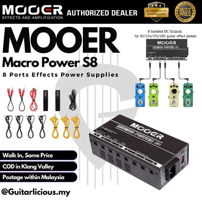 Mooer Macro Power S8, 8 Ports Effects Power Supplies for Guitar Effect Pedals