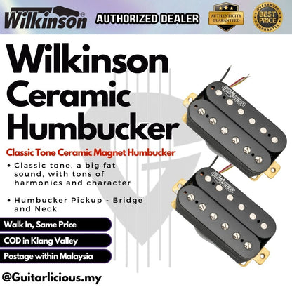 Wilkinson 4 Wire Classic Tone Ceramic Magnet Humbucker Pickup - Bridge & Neck ( MX1770 / MX1771 )