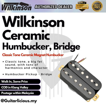 Wilkinson 4 Wire Classic Tone Ceramic Magnet Humbucker Pickup - Bridge & Neck ( MX1770 / MX1771 )