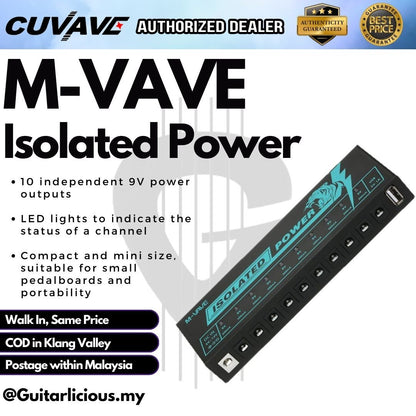 M-VAVE Isolated Power Guitar Effect Pedal with 10 Isolated 300mA Outputs & USB 5V1A Output