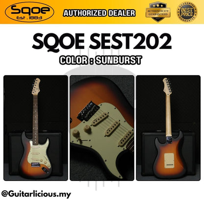 SQOE SEST202 Stratocaster Body SSS Electric Guitar , Rosewood Fretboard ( SEST / SEST-202 / ST 202 )