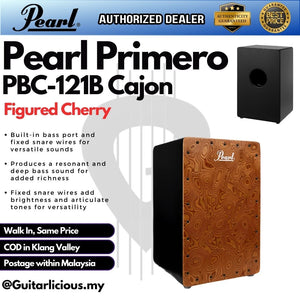 Pearl PBC121B Primero Cajon Rhythm Music Box - Figured Cherry ( PBC-121B / PBC 121B )