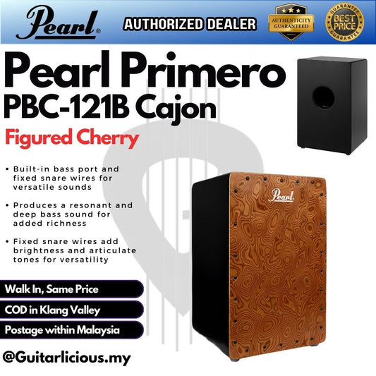 Pearl PBC121B Primero Cajon Rhythm Music Box - Figured Cherry ( PBC-121B / PBC 121B )