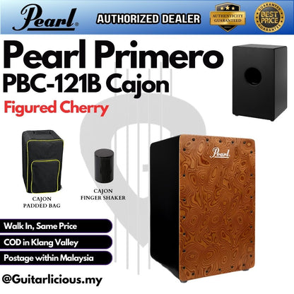 Pearl PBC121B Primero Cajon Rhythm Music Box - Figured Cherry ( PBC-121B / PBC 121B )