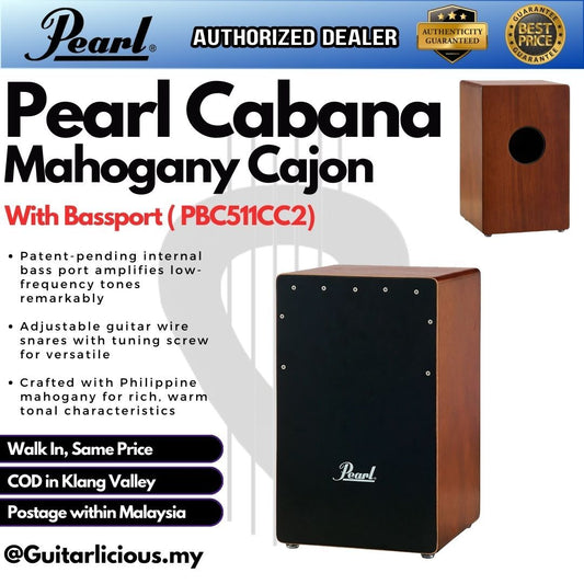 Pearl PBC511CC2 Cabana Mahogany Cajon Rhythm Music Box with Bass Port ( PBC 511CC2 )