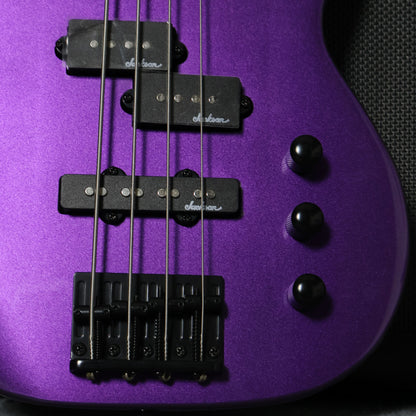 Jackson JS Series JS1X Concert Mini Short Scale Bass Minion Guitar, Amaranth FB , Pavo Purple ( JS1 / JS-1X / JS / Mini Bass )