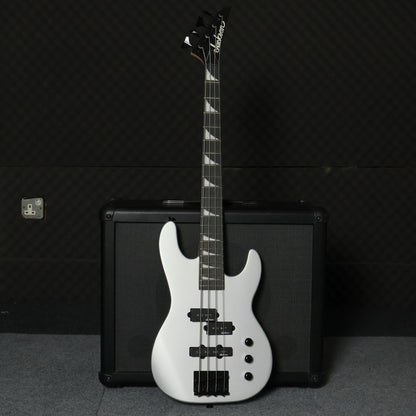 Jackson JS Series JS1X Concert Mini Short Scale Bass Minion Guitar, Amaranth FB , Satin Silver ( JS1 / JS-1X / JS / Mini Bass )