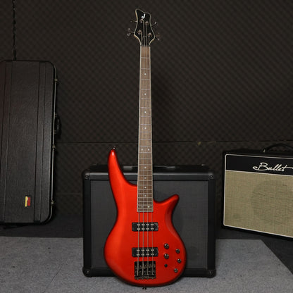 Jackson JS Series Spectra JS3 4 String Bass Guitar, Laurel FB, Metallic Red ( JS-3 / JS 3 RD )