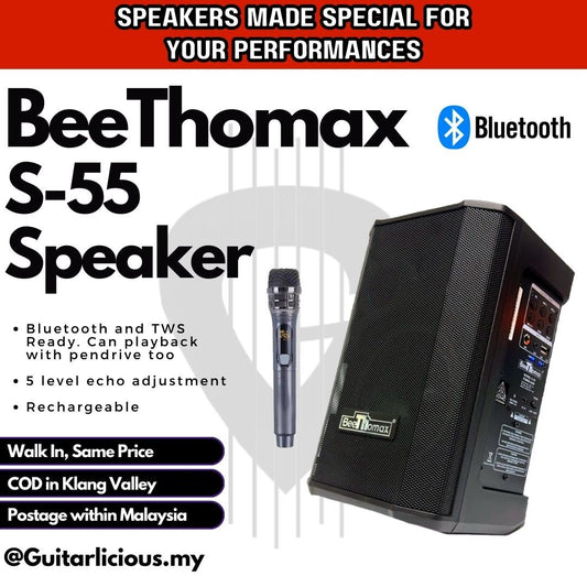 BeeThomax S-55 Battery Powered 60watt Portable Speaker Bluetooth ( S55 / S 55 / Bee Thomax )