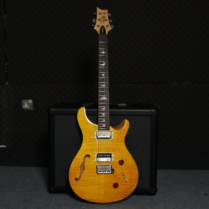 PRS SE Custom 22 Semi Hollow Electric Guitar with Gig Bag , Santana Yellow ( 58/15 "S" / CUSTOM-22 )